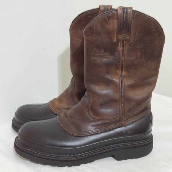 Georgia Boot G3413 Muddog Pull-On Brown Leather Farm & Ranch Work Boots 9M main image 6